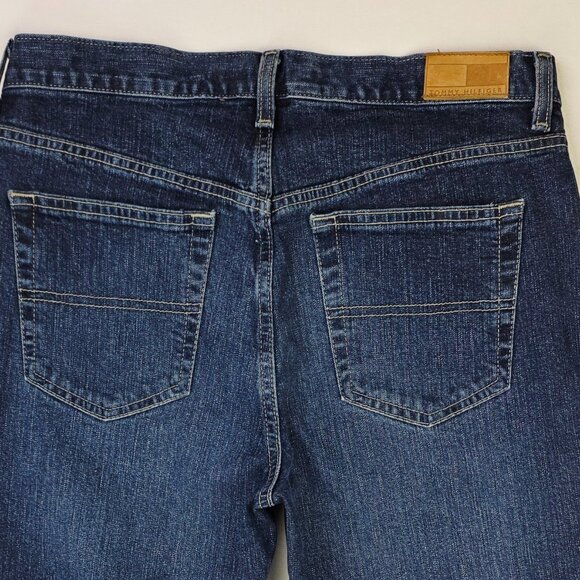Tommy Hilfiger Size 10 Womens 32" Inseam Hipster Boot Blue Denim Logo Tag Jeans - Picture 11 of 12